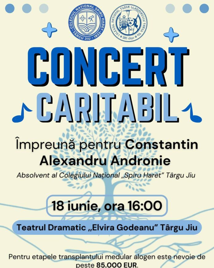 Concert caritabil dedicat unui tânăr talentat din Târgu Jiu