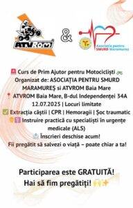 Curs gratuit de prim ajutor pentru motocicliști, organizat de SMURD Maramureș