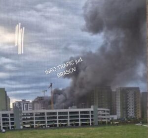 Incendiu pe un șantier din Brașov: pagubele produse de foc
