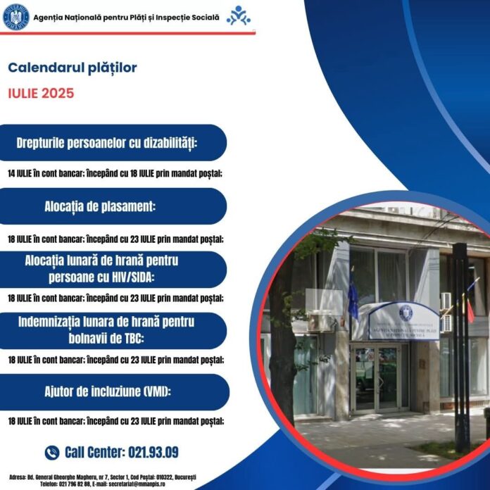 Plățile pentru drepturile sociale în iulie: ce trebuie să știi
