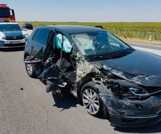 Accident pe DN 5: un bărbat rănit grav la ieșirea din Călugăreni