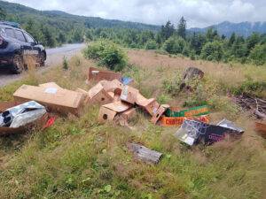 Jandarmii din Cavnic sancționează aruncarea deșeurilor în natură