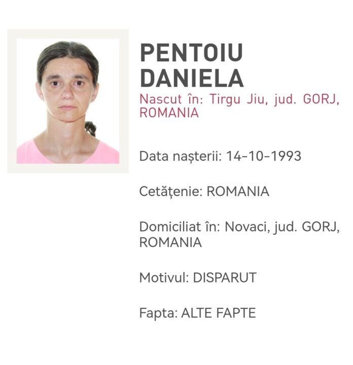Femeie și fiica ei dispărute în Novaci: apel la ajutorul publicului