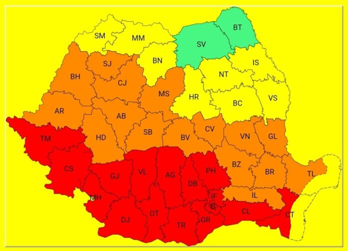 Avertizări de caniculă în Gorj: cod roșu și portocaliu în vigoare