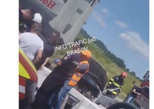 Accident de circulație pe DN 1 în Brașov: trafic oprit în zona Perșani