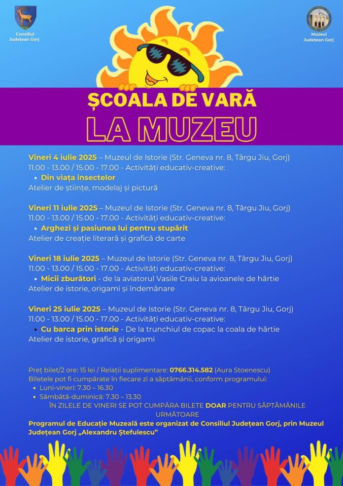 Descoperă magia verii la Muzeul Județean Gorj pentru copii