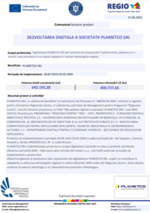 PLAMETCO SRL lansează un proiect ambițios de digitalizare