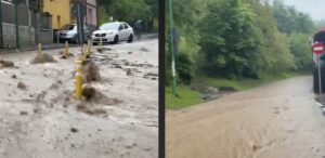 Inundație în Șchei: pârâul Graft a ieșit din matcă din cauza ploilor abundente