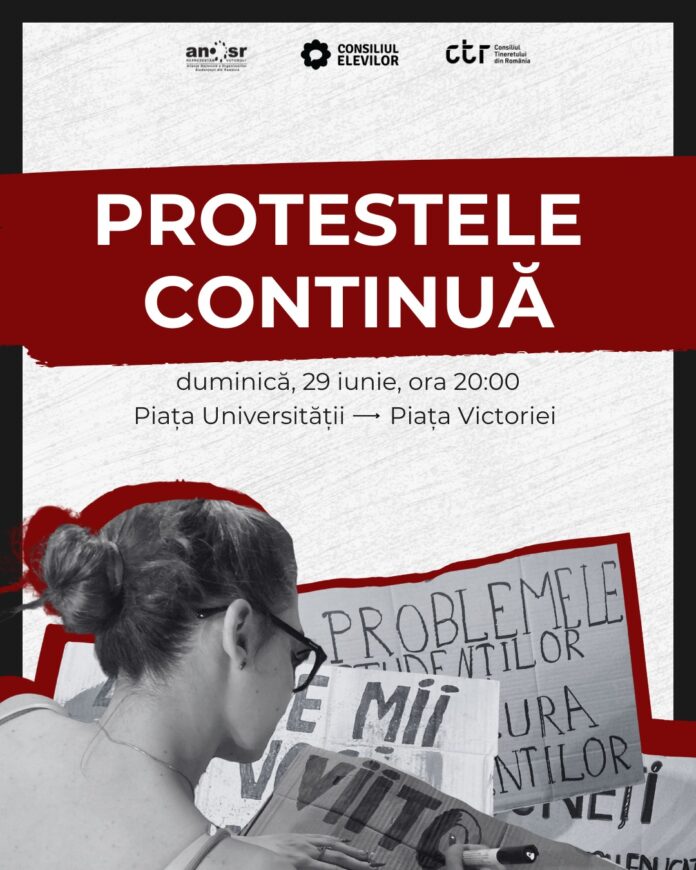 Protestele elevilor și studenților pentru apărarea burselor continuă