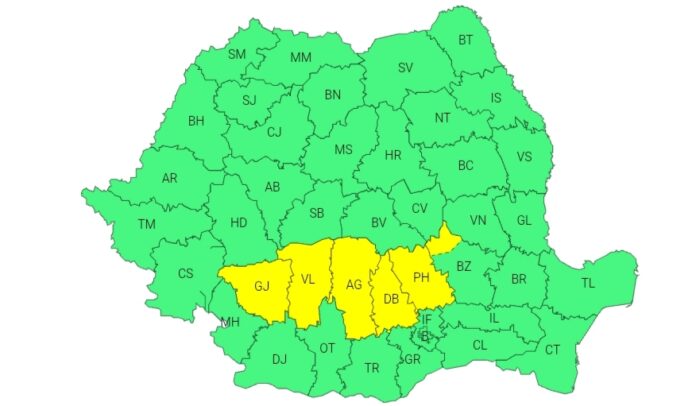 Atenționare meteo: Ploi torențiale în Gorj, pregătiți-vă!