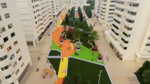 Pietonalul din Răcădău se transformă într-o pădure urbană