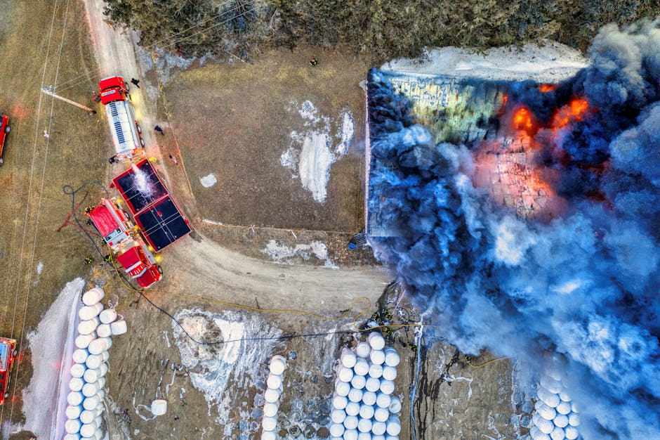 Incendiu devastator la o stație de sortare a deșeurilor din Sibiu