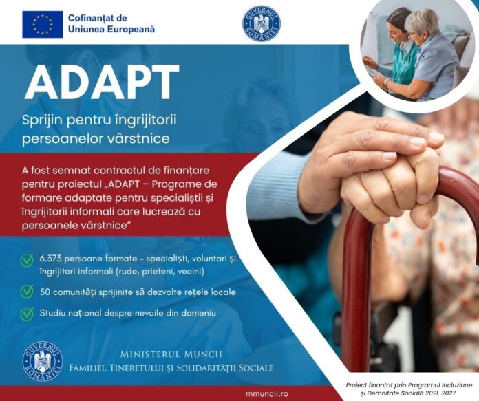 Proiectul ADAPT: 6.300 de îngrijitori formați pentru o vârstnicie demnă