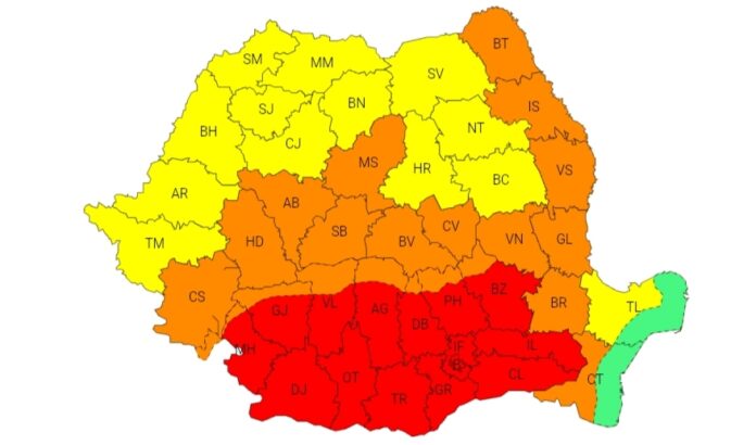 Atenție: Codul roșu de caniculă se extinde până miercuri