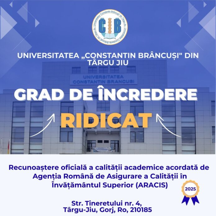 Universitatea din Târgu Jiu obține un rating de excelență în educație