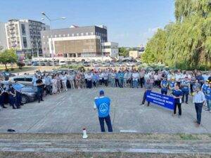 Protestul sindicaliștilor din Maramureș împotriva măsurilor de austeritate