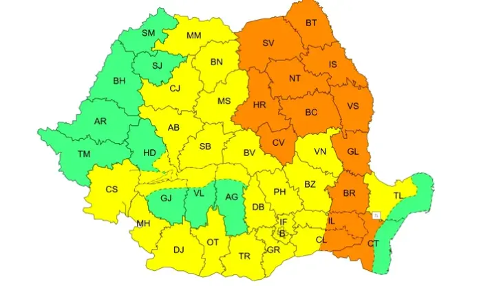 Avertizări meteo: vreme severă în nordul județului Gorj și alte regiuni