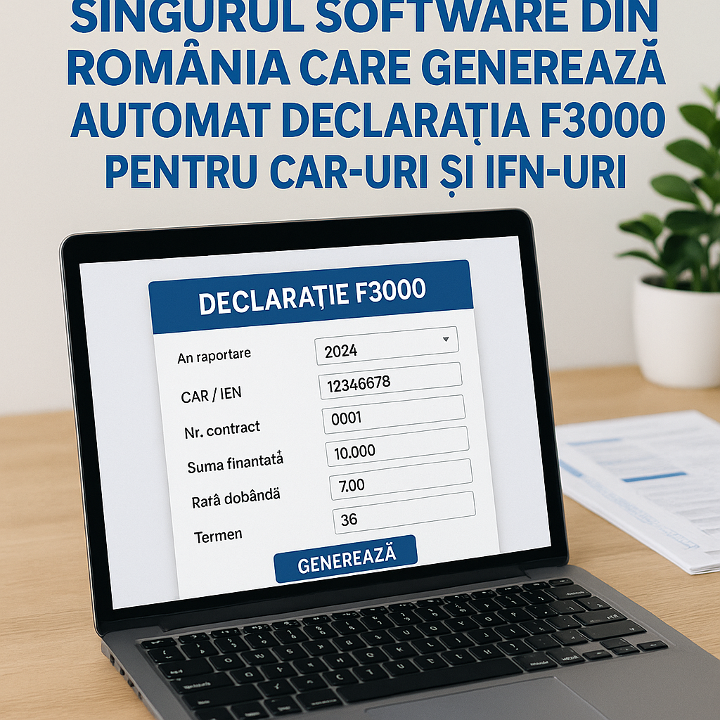 Declarația F3000 online – soluția rapidă și eficientă pentru CAR-uri și IFN-uri moderne